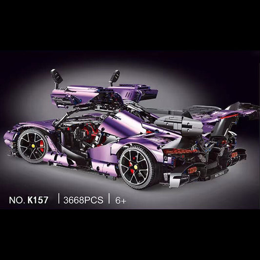 (Pre-sale Available on 20th Oct.)Super 18K K157 Technic Purple Gumpert Apollo IE Car 1:8 Building Blocks 3668pcs Bricks Toys From Europe 3-7 Delivery.