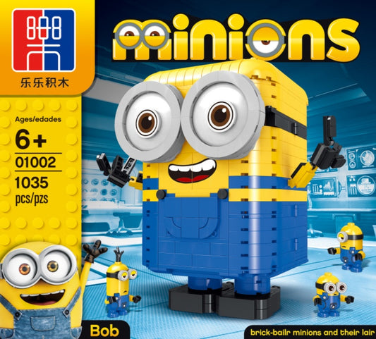01002 1035pcs Little Yellow Series Street View Despicable Me Lab Children's Minifigure Bob Building Blocks Ship From China