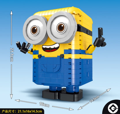 01002 1035pcs Little Yellow Series Street View Despicable Me Lab Children's Minifigure Bob Building Blocks Ship From China