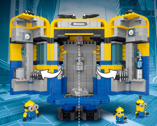 01003 1068pcs Little Yellow Series Street View Despicable Me Lab Children's Minifigure Sturt Building Blocks Ship From China