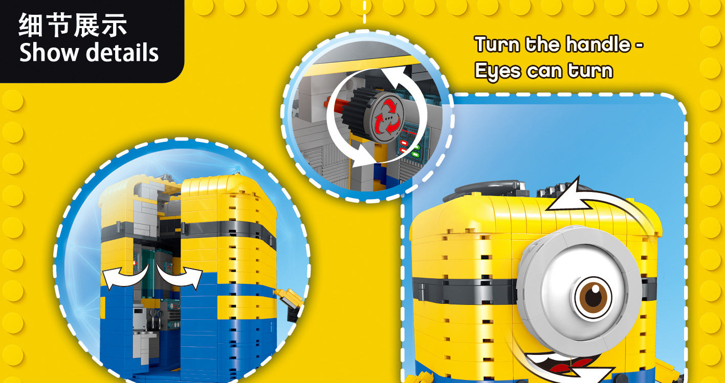 01003 1068pcs Little Yellow Series Street View Despicable Me Lab Children's Minifigure Sturt Building Blocks Ship From China