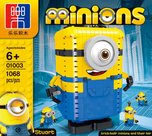 01003 1068pcs Little Yellow Series Street View Despicable Me Lab Children's Minifigure Sturt Building Blocks Ship From China