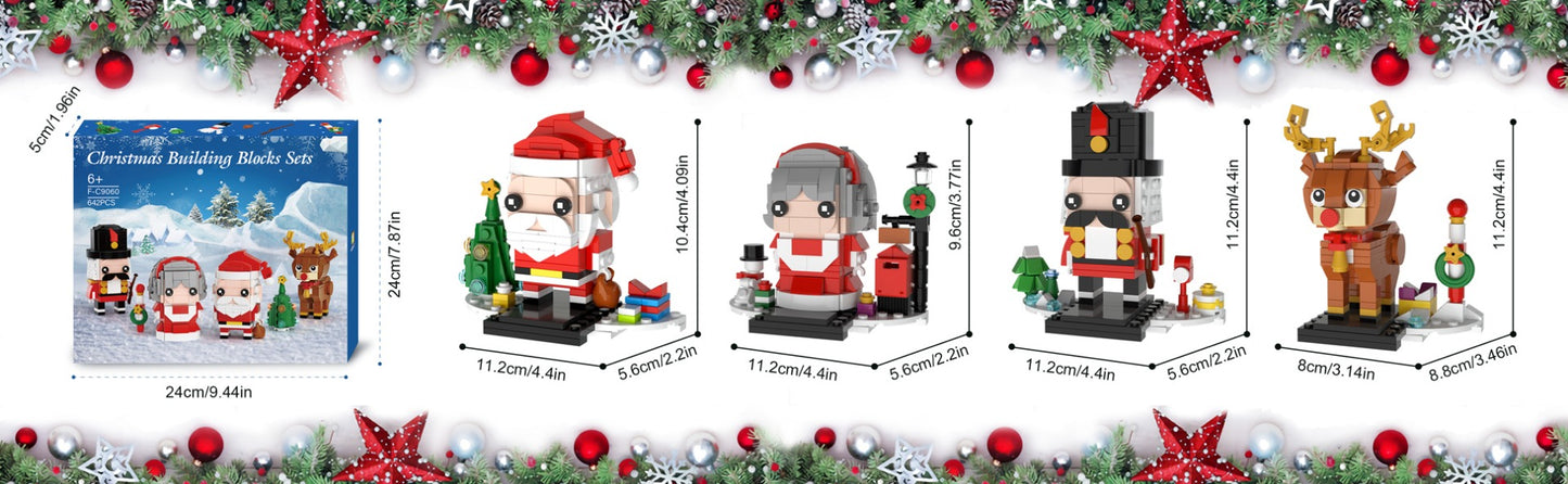 MOC Christmas Building Sets contain Christmas Reindeer, Nutcrackers, Mr. &amp; Mrs. Claus, Santa Claus