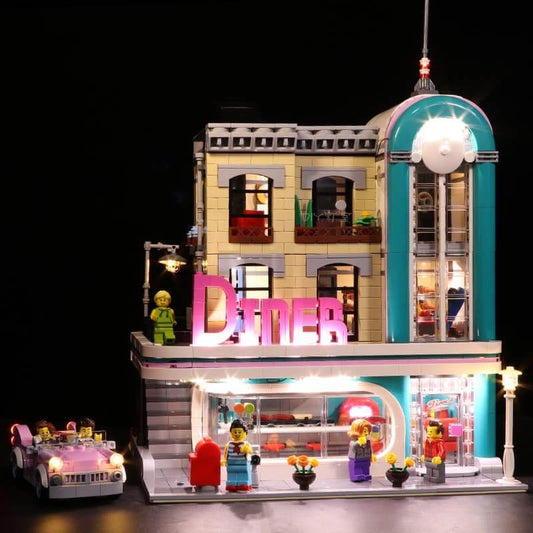 LEGO 10260 Led Light Downtown Diner Brick kits Fantasy Version