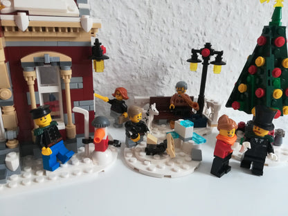 MOC-84431 Little Winter Town Hall Christmas building blocks set with compatible bricks