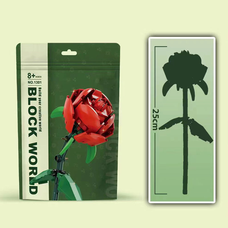 1301 Moc A Red Rose Flower Building Blocks With 65pcs Bricks Toys Gift from China