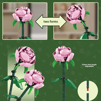 1304 Moc A Pink Rose Flower Building Blocks With 65PCS Bricks Toys Gift Ship From China.