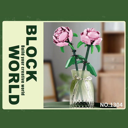 1304 Moc A Pink Rose Flower Building Blocks With 65PCS Bricks Toys Gift Ship From China.