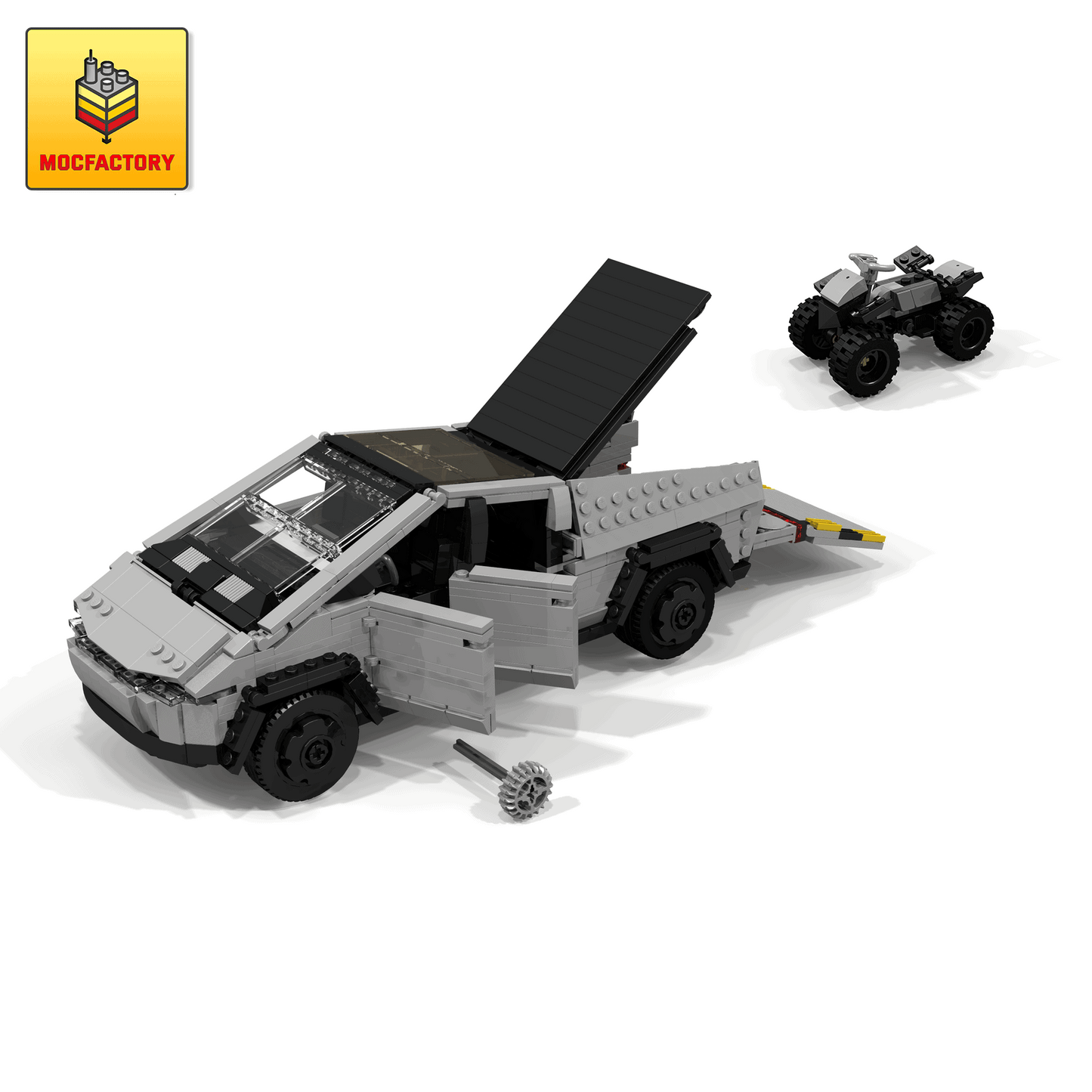MOC 34613 Tesla Cybertruck And Tesla Cyberquad Bike 1:21 50004