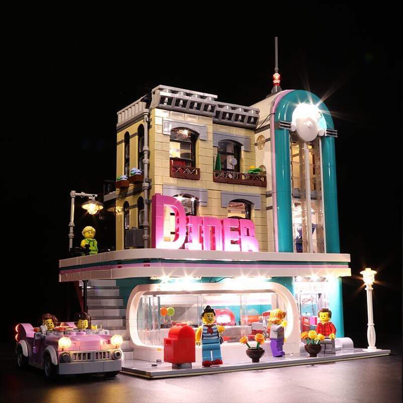 LEGO 10260 Led Light Downtown Diner Brick kits Basic Version