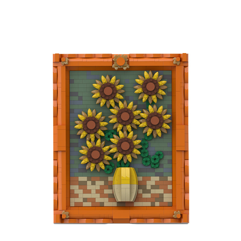 MOC Van Gogh's Sunflowers building blocks series bricks set