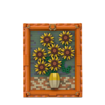 MOC Van Gogh's Sunflowers building blocks series bricks set