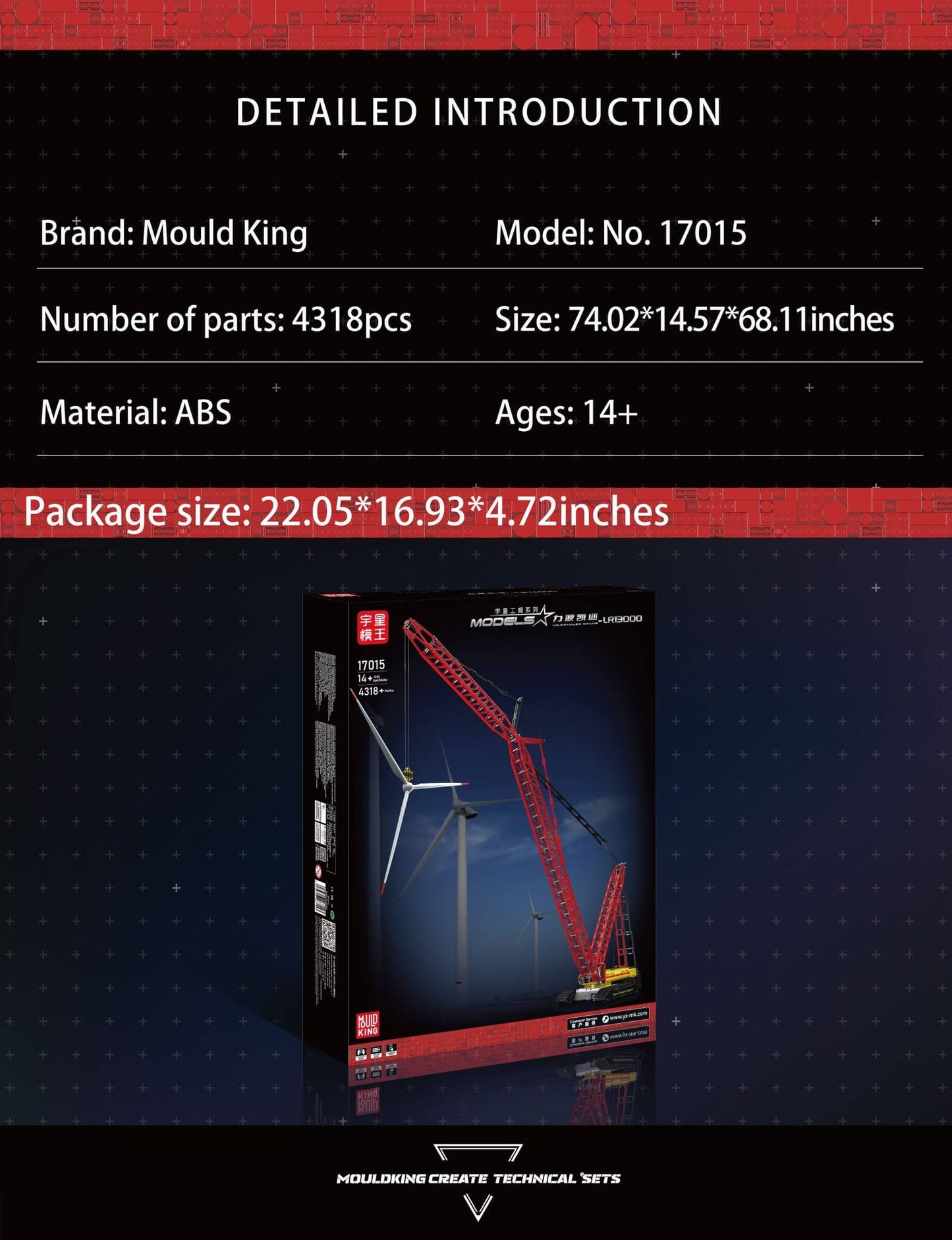 Mouldking 17015 MOC Liebherr Crawler Crane LR13000