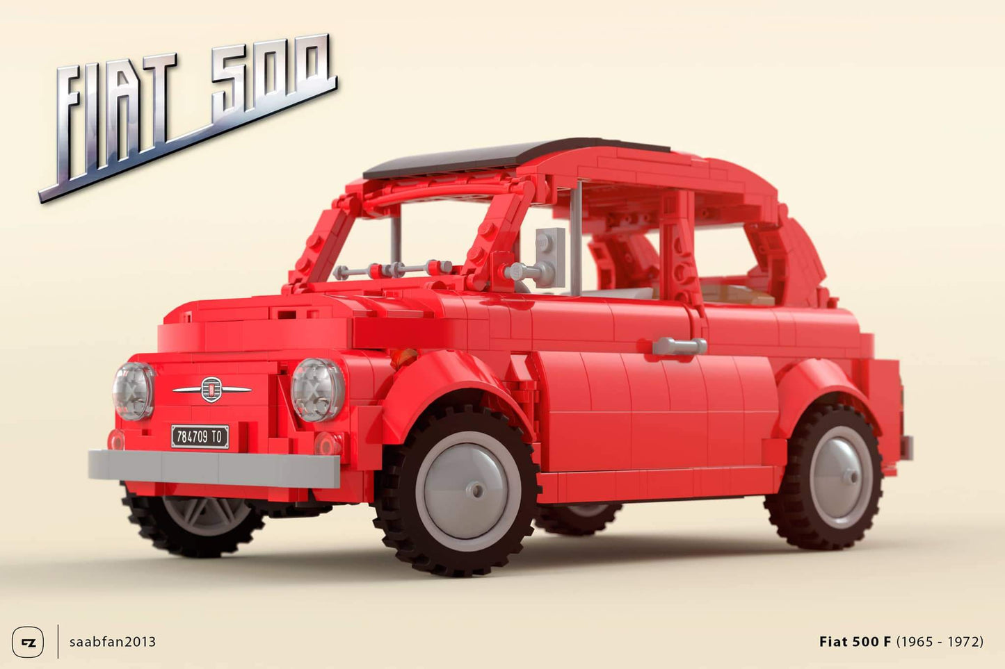 MOC Fiat 500 F by Saabfan Mutil color 50005