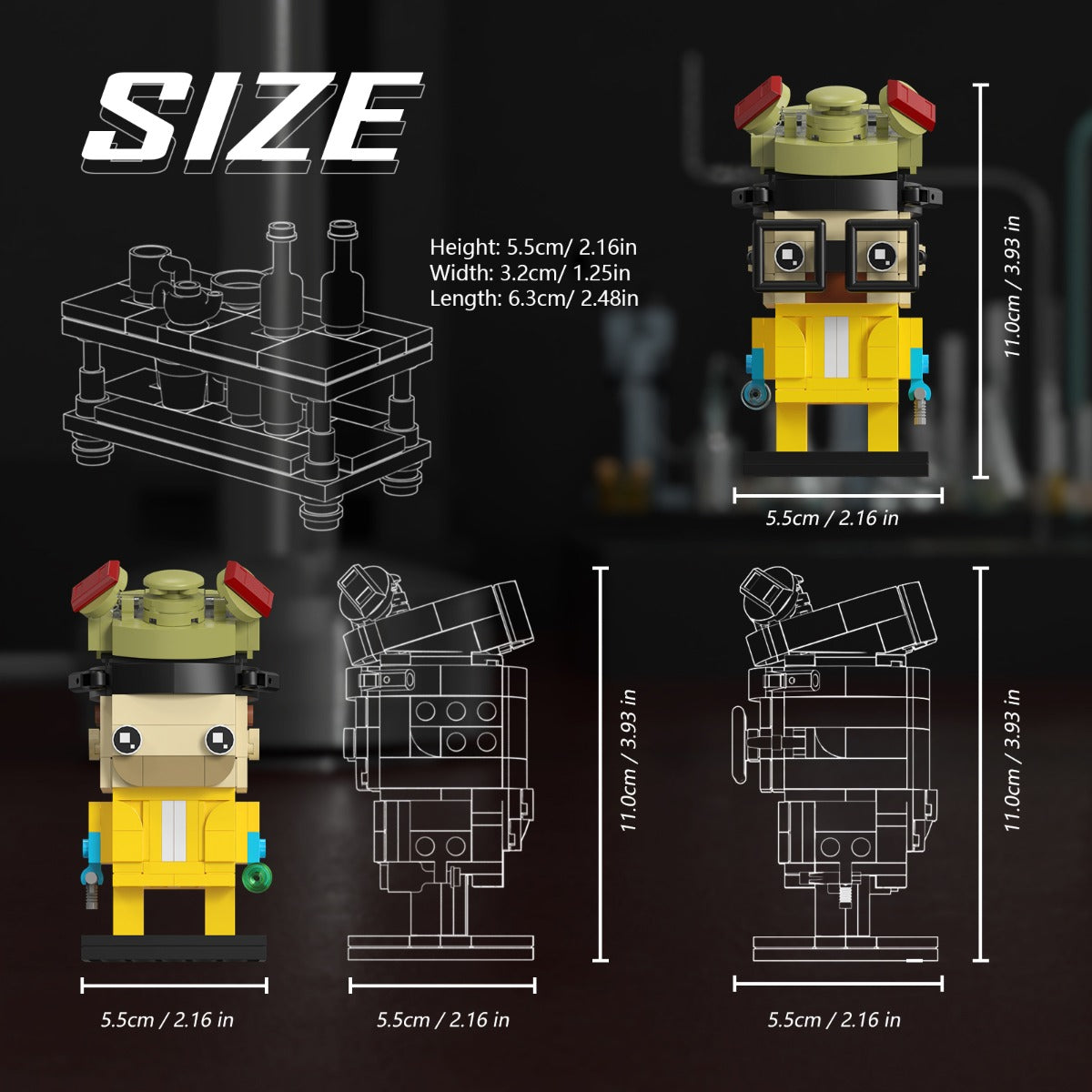 MOC Breaking Bad white and pink building blocks including gift box and physical manual