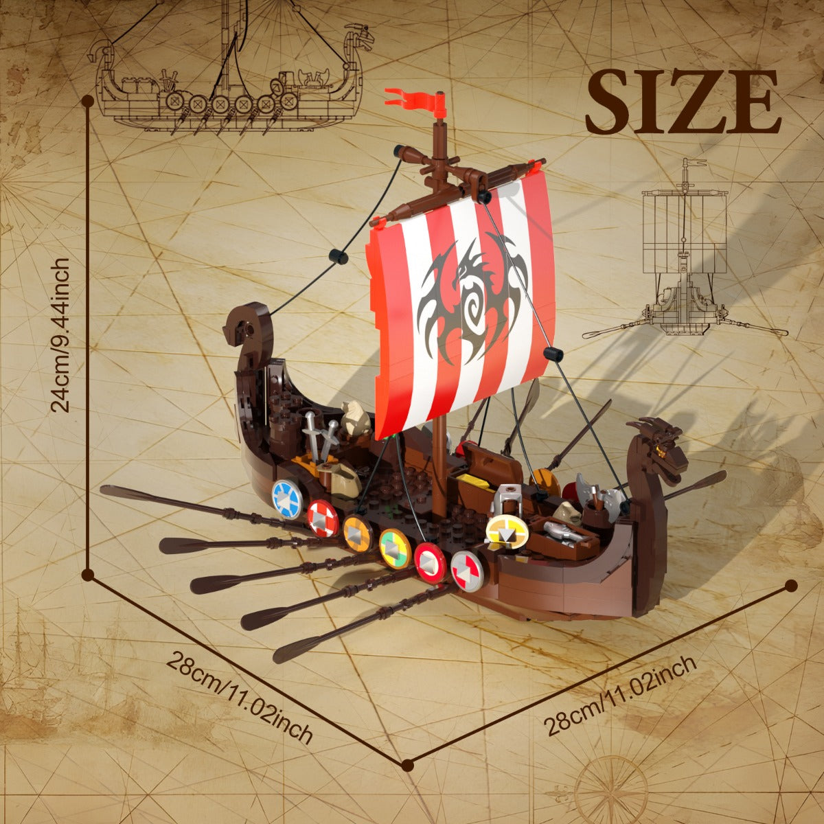 MOC-58275 Viking Longship Valheim including gift box and physical manual
