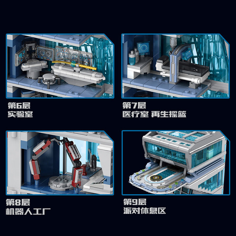 55120 5853pcs Light Version Of The Large Avengers Tower Building Blocks Toy Ship From China