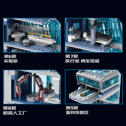 55120 5853pcs Light Version Of The Large Avengers Tower Building Blocks Toy Ship From China