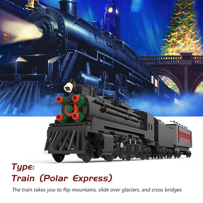 MOC The Polar Express Train building blocks kit with compatible bricks
