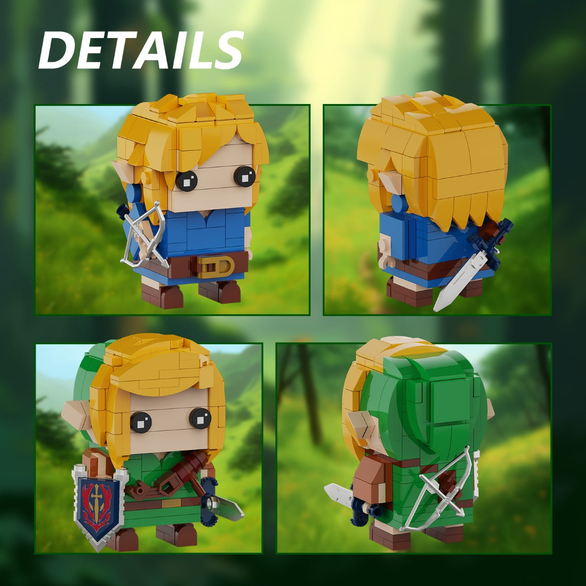 Breath of The Wild Link Building Kit, Game Character Model Building Block Sets Unique BOTW Decorations