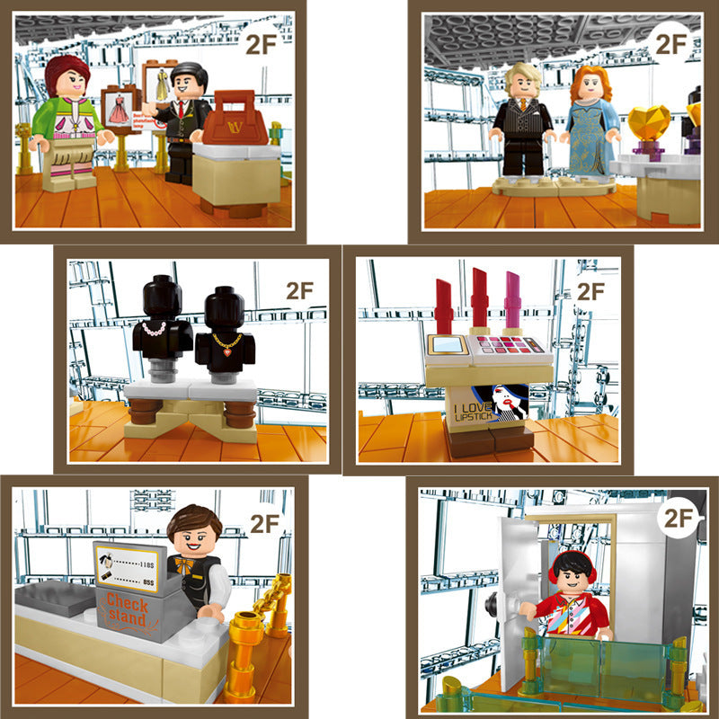 601099 2531pcs Singapore LV Flagship Store Lighting Edition Boutique Clothing Jewelry Store Building Block Toy Ship From China