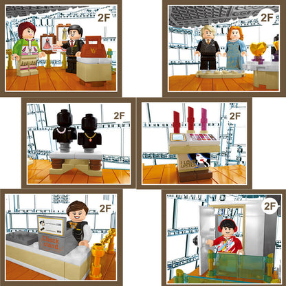 601099 2531pcs Singapore LV Flagship Store Lighting Edition Boutique Clothing Jewelry Store Building Block Toy Ship From China