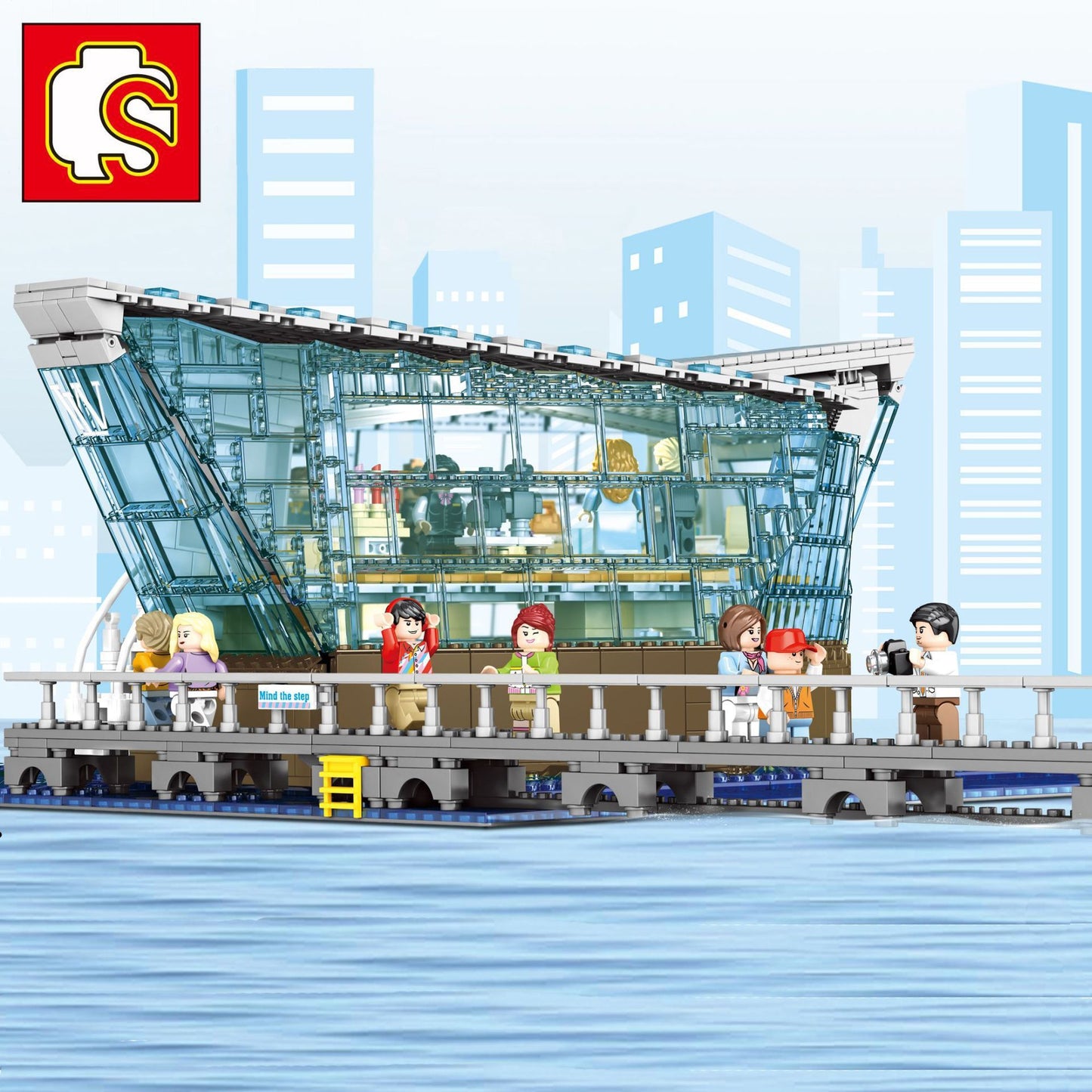 601099 2531pcs Singapore LV Flagship Store Lighting Edition Boutique Clothing Jewelry Store Building Block Toy Ship From China