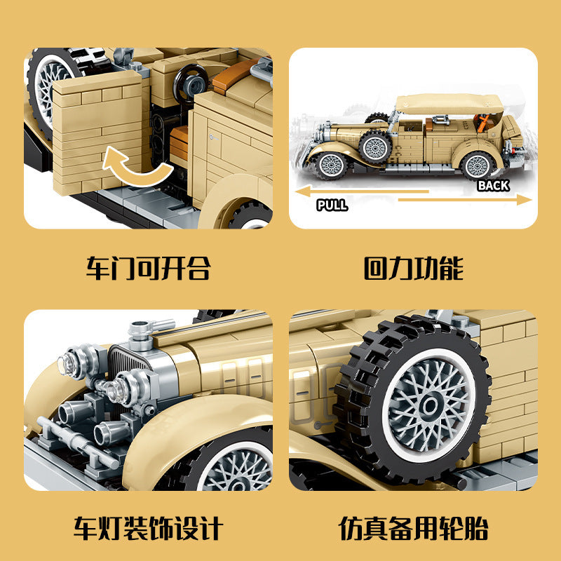 701900 Technic Series 841pcs Beijing Automobile Museum-LinKen Retro Classic Car Building Block Toy Ship From China