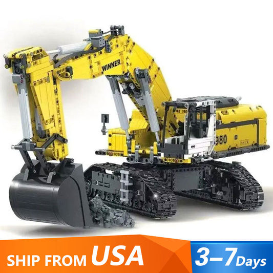 7121 High-Tech Series Excavating Machinery 1:40 Model Building Blocks 2071pcs Bricks Remote Control Car With Motor Ship From 3-7 Days Delivery