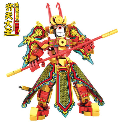 80016 373Pcs Theme Series Wukong King Golden Mecha Compatible 80012 Children's Building Block Toys Ship From China