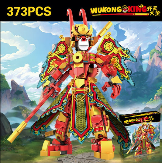 80016 373Pcs Theme Series Wukong King Golden Mecha Compatible 80012 Children's Building Block Toys Ship From China