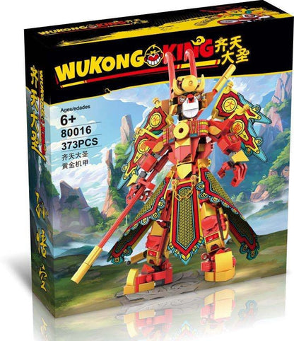 80016 373Pcs Theme Series Wukong King Golden Mecha Compatible 80012 Children's Building Block Toys Ship From China