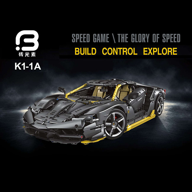 BBuildingBlock K1-1A Technic Static Version Black Lamborghini Centenario 1:8 hypercar Sports Car Building Blcoks 3874pcs Bricks From China Delivery.