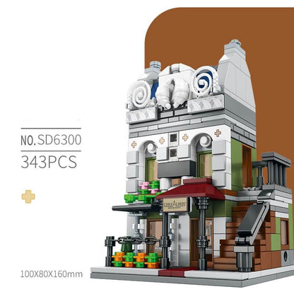 SEMBO 4 in 1 Modular Building Pet shop Paris Restaurants Fire department Palace theater SD6300/1/2/3