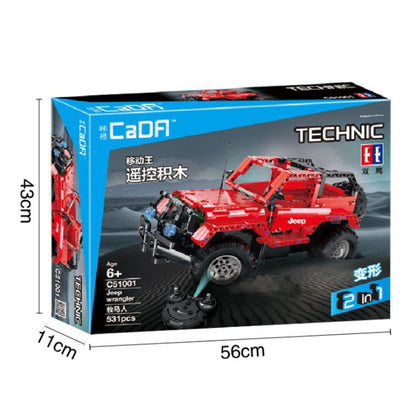 C51001 531Pcs Buliding Car Blocks Car Herdsman Jeepp  Model DIY 2 in 1 RC Building Block Toy Cars Gift Ship From China