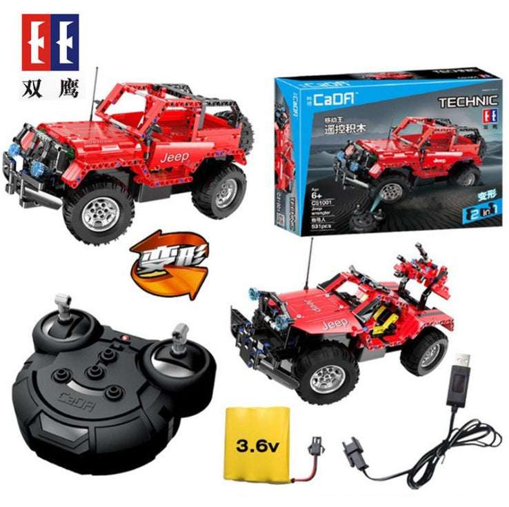C51001 531Pcs Buliding Car Blocks Car Herdsman Jeepp  Model DIY 2 in 1 RC Building Block Toy Cars Gift Ship From China