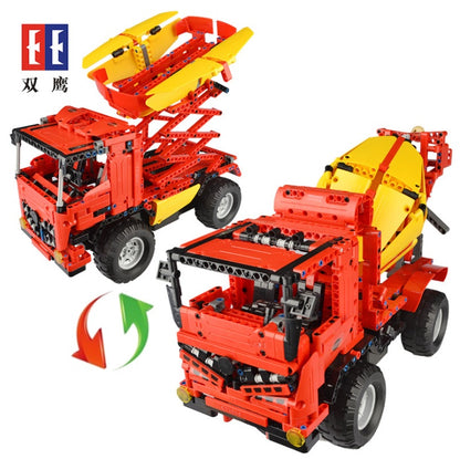 C51014 815Pcs RC Crane Trucks Mixer Diy Remote Control City Engineering Vehicle Cars Build Block Bricks Toys Ship From China