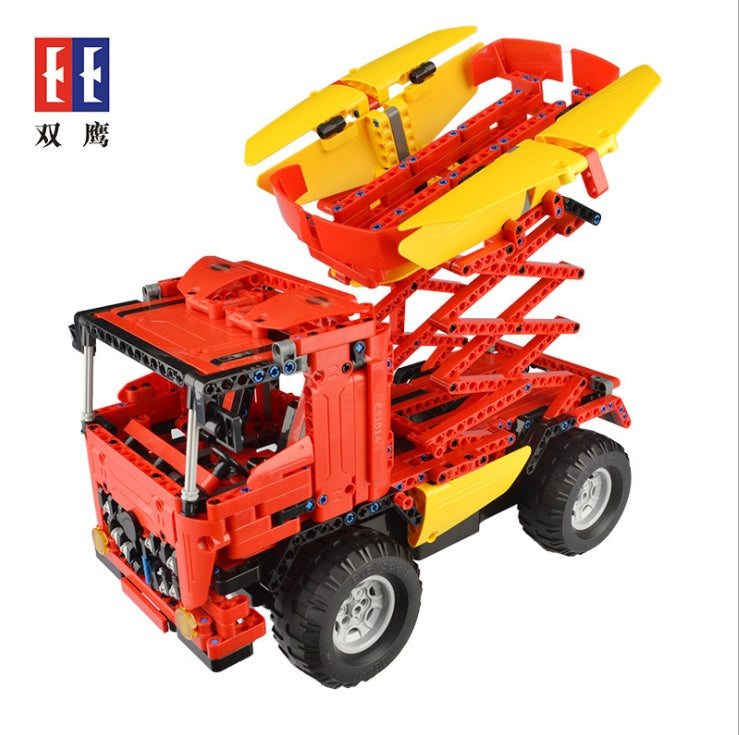 C51014 815Pcs RC Crane Trucks Mixer Diy Remote Control City Engineering Vehicle Cars Build Block Bricks Toys Ship From China