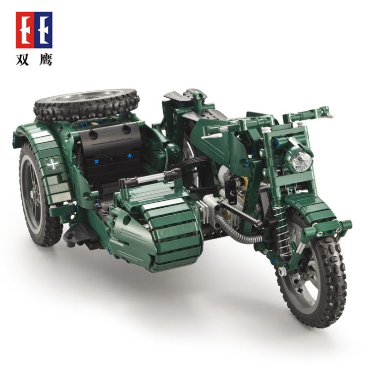 C51021 629Pcs Military Series RC Three Wheeled Motorcycle Technic Building Blocks Bricks Remote Control Car Toys Gifts Ship From China