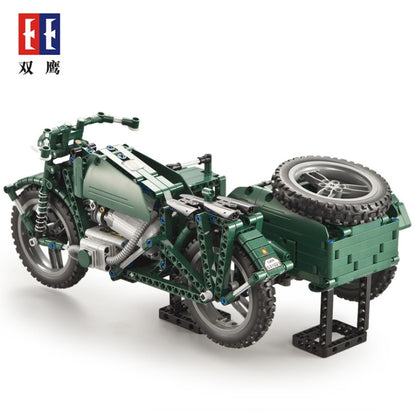 C51021 629Pcs Military Series RC Three Wheeled Motorcycle Technic Building Blocks Bricks Remote Control Car Toys Gifts Ship From China