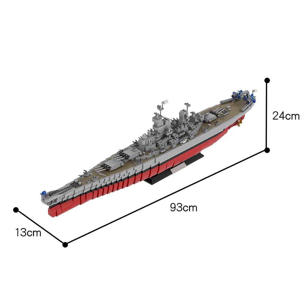 MOC-31764 Iowa-Class Battleship USS Missouri (BB-63) building blocks kit with compatible bricks