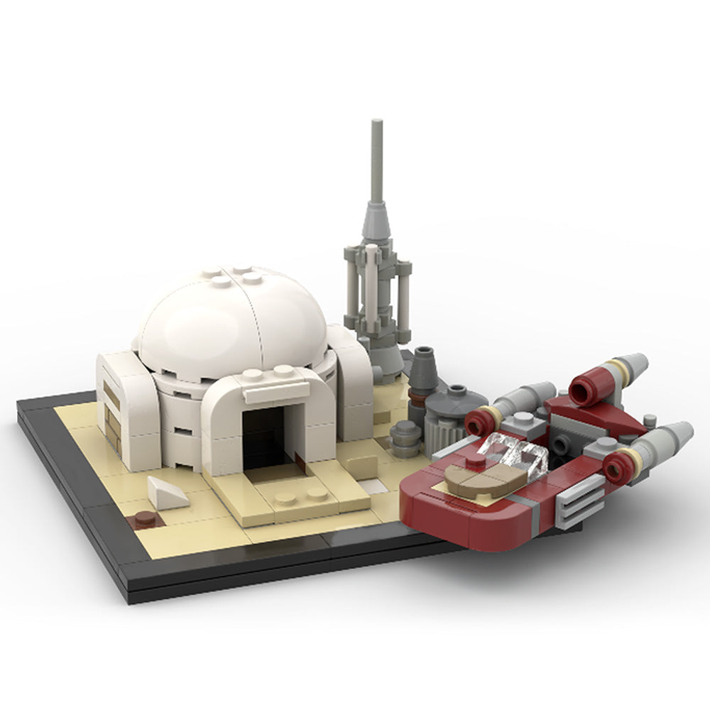 MOC-61032 Luke Skywalker' hut and speeder on Tatooine