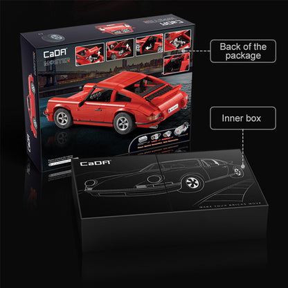 C61045  MOC High Tech Retro Sports Car Super Racing Classic Vehicle 911 Model Building Block Brick Toys 1429Pcs Children's Toy Gift Set