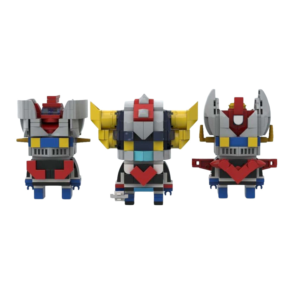 MOC  Brickheadz Robot Pack Mazinger Z,Great Mazinger,Goldrake