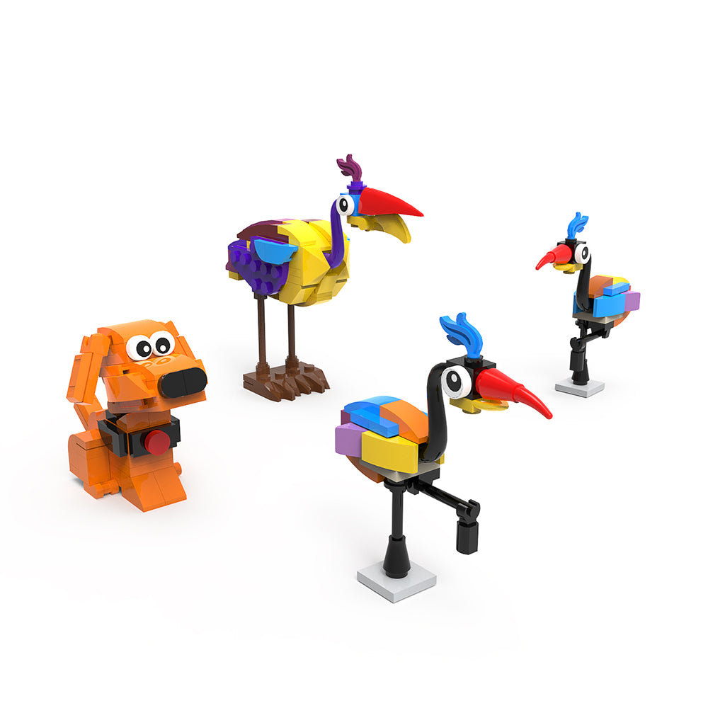 Bird and dog from up