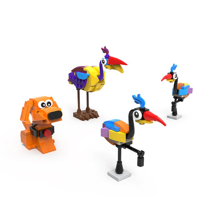 Bird and dog from up