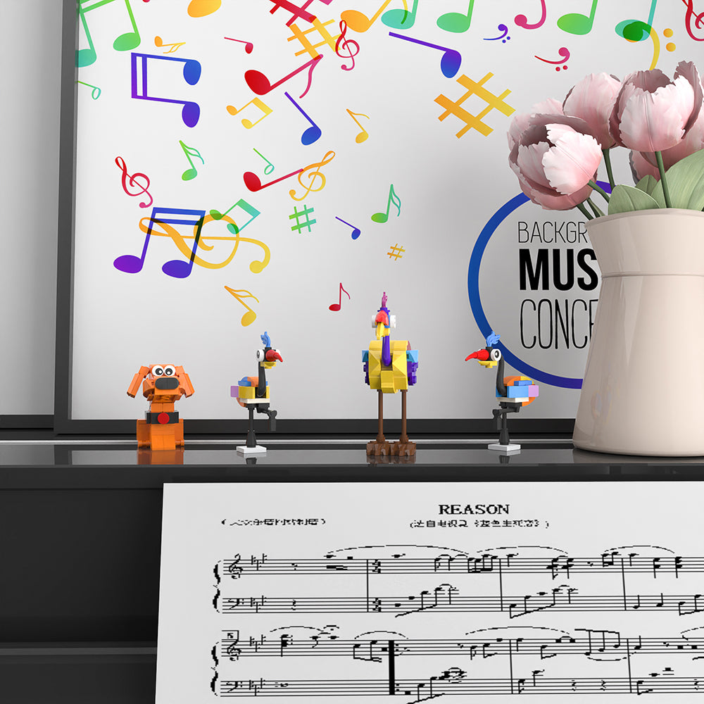 Bird and dog from up