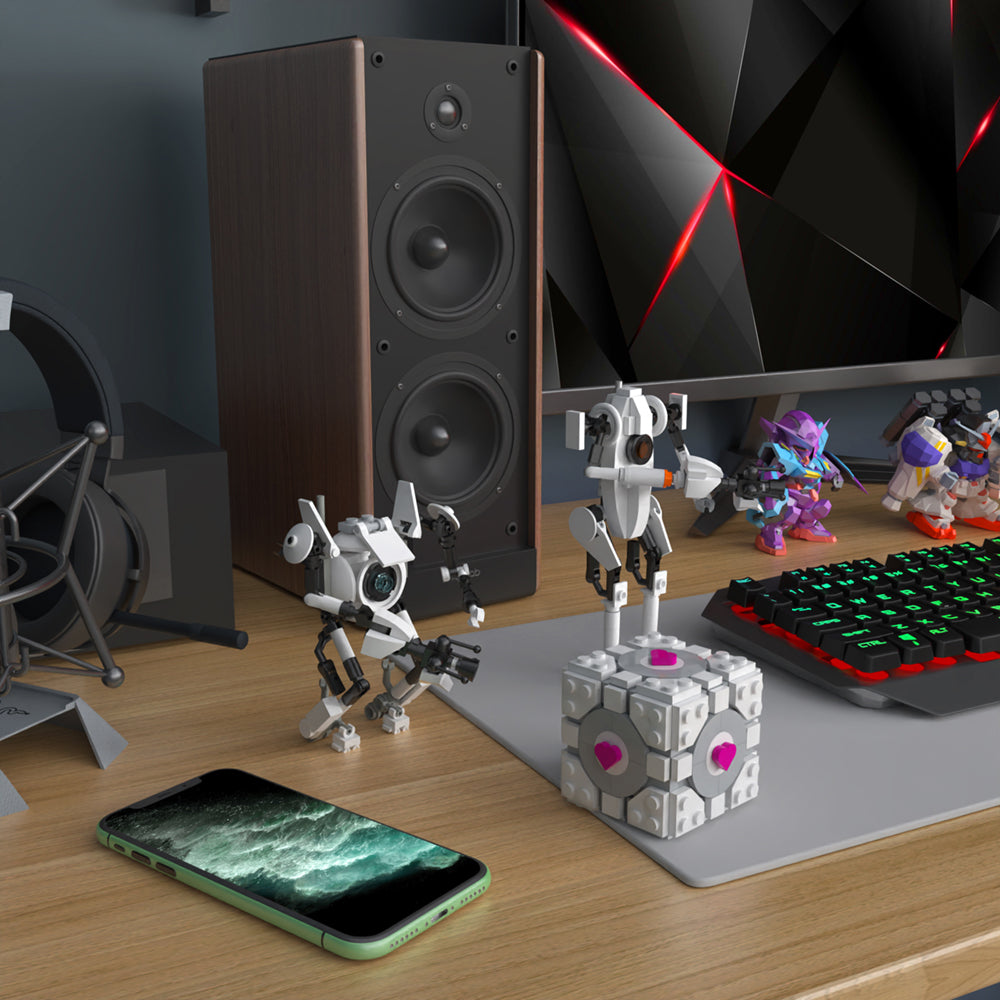 MOC Game Portal P-body and Atlas Magic Cube Robot