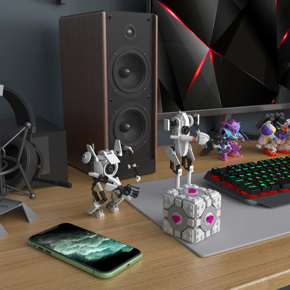 MOC Game Portal P-body and Atlas Magic Cube Robot