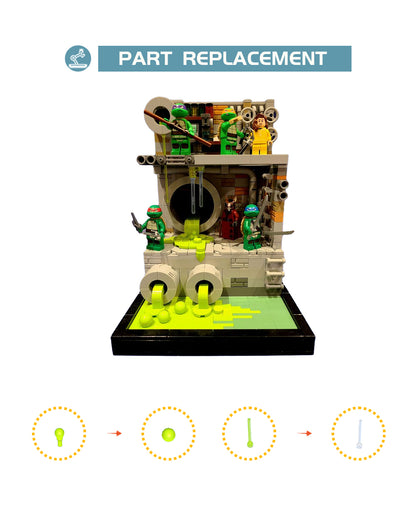 MOC-111005 TMNT Sewer Diorama MOC - Ninja Turtles building blocks series bricks set
